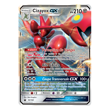 Cizayox 90/168 : Joyau Holographique rare GX de l'extension Pokémon Tempête Céleste
