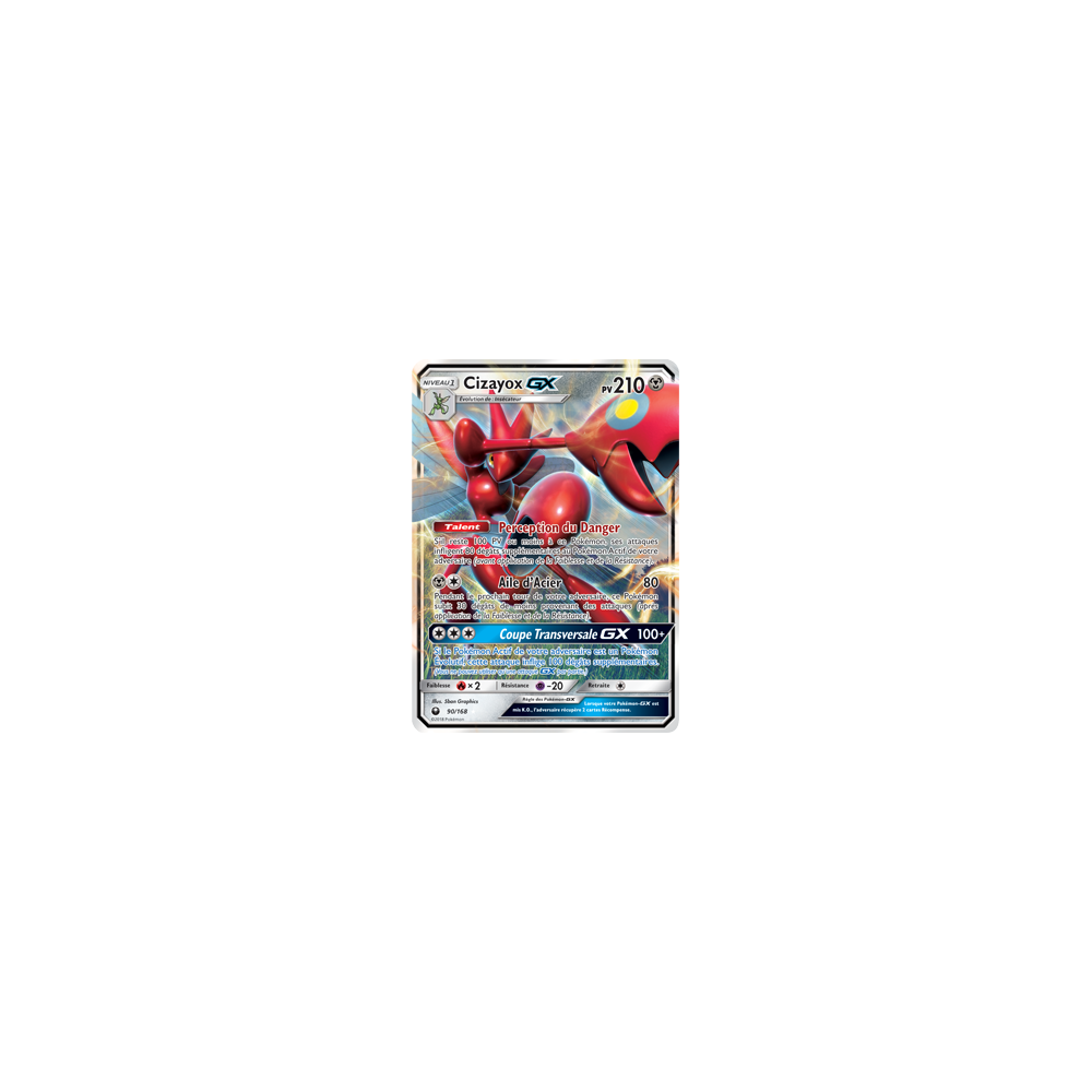 Cizayox 90/168 : Joyau Holographique rare GX de l'extension Pokémon Tempête Céleste