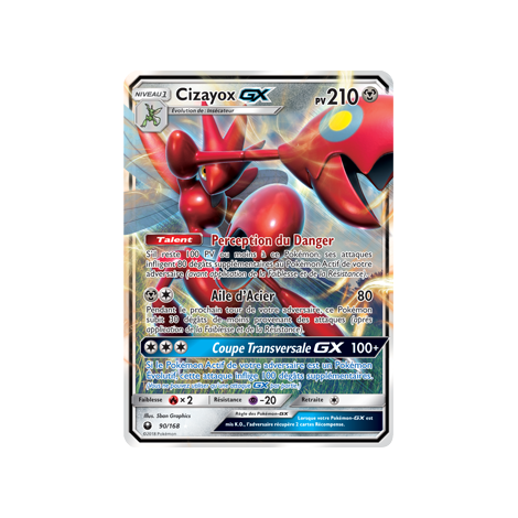 Cizayox 90/168 : Joyau Holographique rare GX de l'extension Pokémon Tempête Céleste