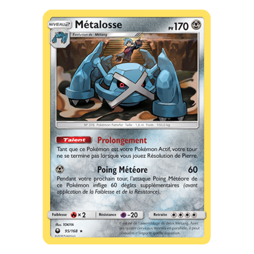 Métalosse 95/168 : Joyau Holographique rare de l'extension Pokémon Tempête Céleste