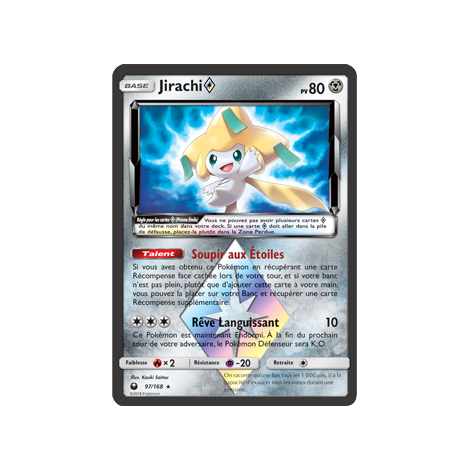 Jirachi 97/168 : Joyau Prisme Étoile rare de l'extension Pokémon Tempête Céleste