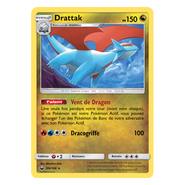 Drattak 106/168 : Joyau Holographique rare de l'extension Pokémon Tempête Céleste