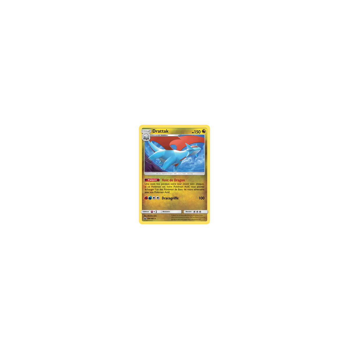 Drattak 106/168 : Joyau Holographique rare de l'extension Pokémon Tempête Céleste