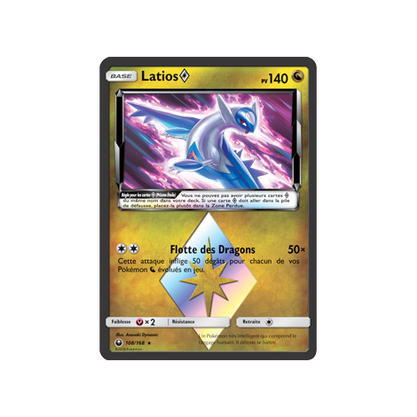 Carte Latios - Prisme Étoile rare de Pokémon Tempête Céleste 108/168