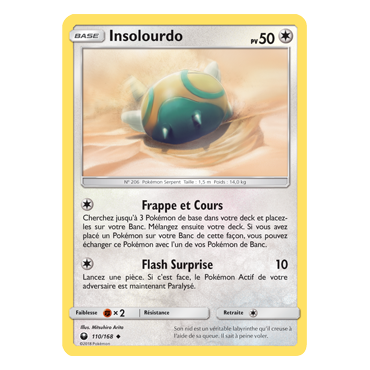 Carte Insolourdo - Peu commune de Pokémon Tempête Céleste 110/168