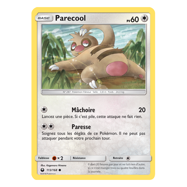 Parecool 113/168 : Joyau Commune de l'extension Pokémon Tempête Céleste
