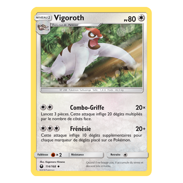 Découvrez Vigoroth, carte Peu commune de la série Tempête Céleste