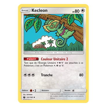 Kecleon 122/168 : Joyau Peu commune de l'extension Pokémon Tempête Céleste