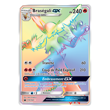 Découvrez Braségali, carte Arc-en-ciel rare de la série Tempête Céleste