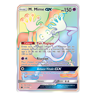 Carte M. Mime - Arc-en-ciel rare de Pokémon Tempête Céleste 173/168