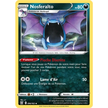 Découvrez Nosferalto, carte Peu commune (Brillante) de la série Épée et Bouclier Styles de Combat