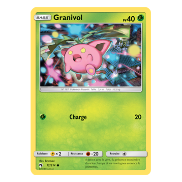 Granivol 12/214 : Joyau Commune de l'extension Pokémon Tonnerre Perdu