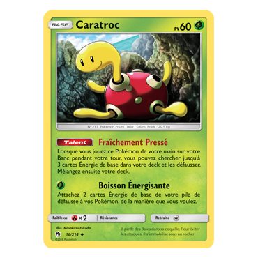 Carte Caratroc - Peu commune de Pokémon Tonnerre Perdu 16/214