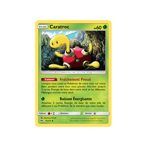 Carte Caratroc - Peu commune de Pokémon Tonnerre Perdu 16/214