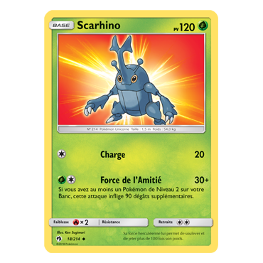 Scarhino 18/214 : Joyau Peu commune de l'extension Pokémon Tonnerre Perdu