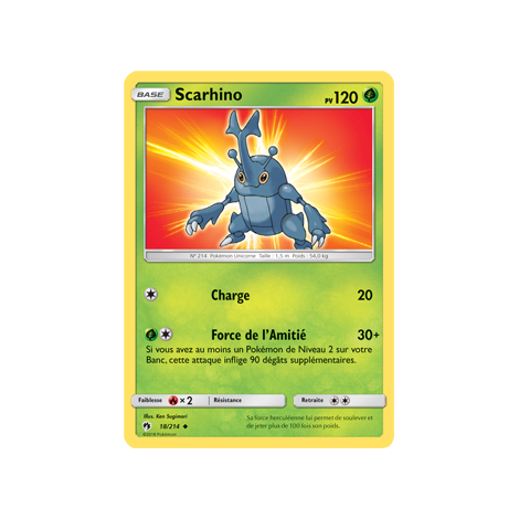 Scarhino 18/214 : Joyau Peu commune de l'extension Pokémon Tonnerre Perdu