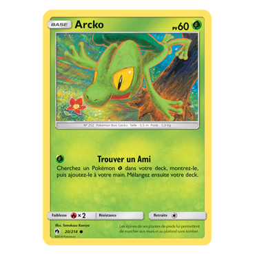 Arcko 20/214 : Joyau Commune de l'extension Pokémon Tonnerre Perdu