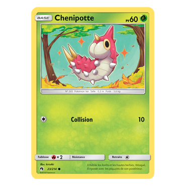 Carte Chenipotte - Commune de Pokémon Tonnerre Perdu 23/214