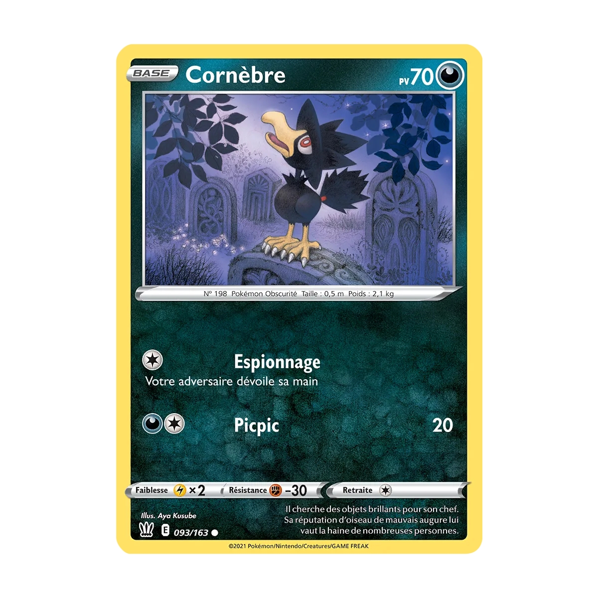 Carte Cornèbre - Commune (Brillante) de Pokémon Épée et Bouclier Styles de Combat 093/163