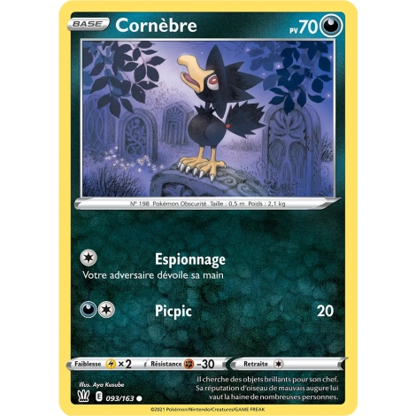 Carte Cornèbre - Commune (Brillante) de Pokémon Épée et Bouclier Styles de Combat 093/163