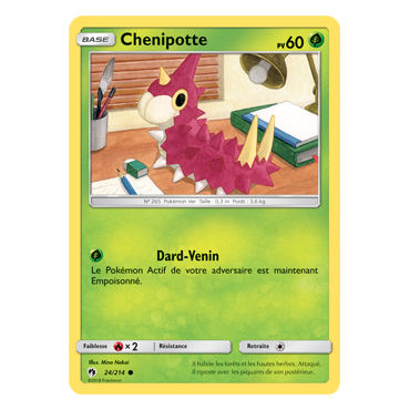 Carte Chenipotte - Commune de Pokémon Tonnerre Perdu 24/214