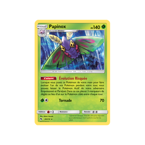 Papinox 28/214 : Joyau Rare de l'extension Pokémon Tonnerre Perdu