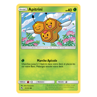 Apitrini 31/214 : Joyau Commune de l'extension Pokémon Tonnerre Perdu