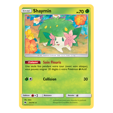 Shaymin 33/214 : Joyau Holographique rare de l'extension Pokémon Tonnerre Perdu