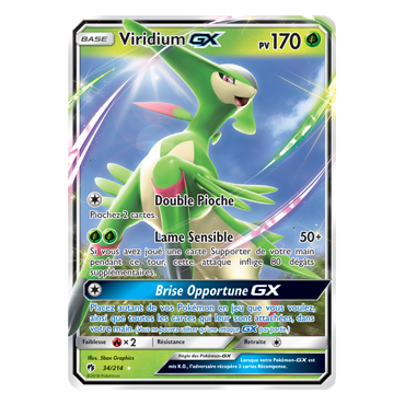 Découvrez Viridium, carte Holographique rare GX de la série Tonnerre Perdu