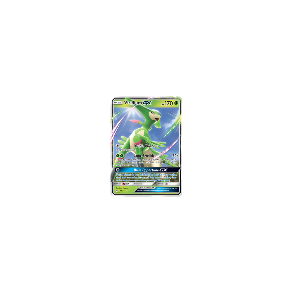 Découvrez Viridium, carte Holographique rare GX de la série Tonnerre Perdu