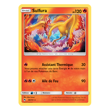 Carte Sulfura - Rare de Pokémon Tonnerre Perdu 38/214