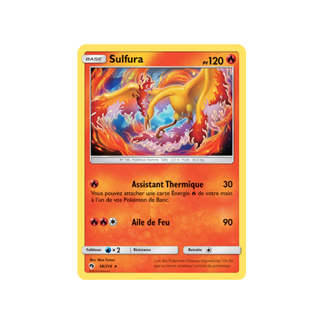 Carte Sulfura - Rare de Pokémon Tonnerre Perdu 38/214