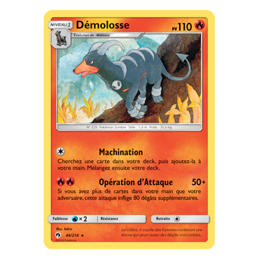 Démolosse 46/214 : Joyau Rare de l'extension Pokémon Tonnerre Perdu