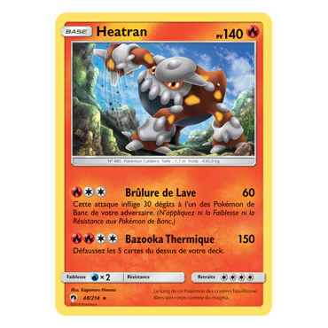 Découvrez Heatran, carte Holographique rare de la série Tonnerre Perdu