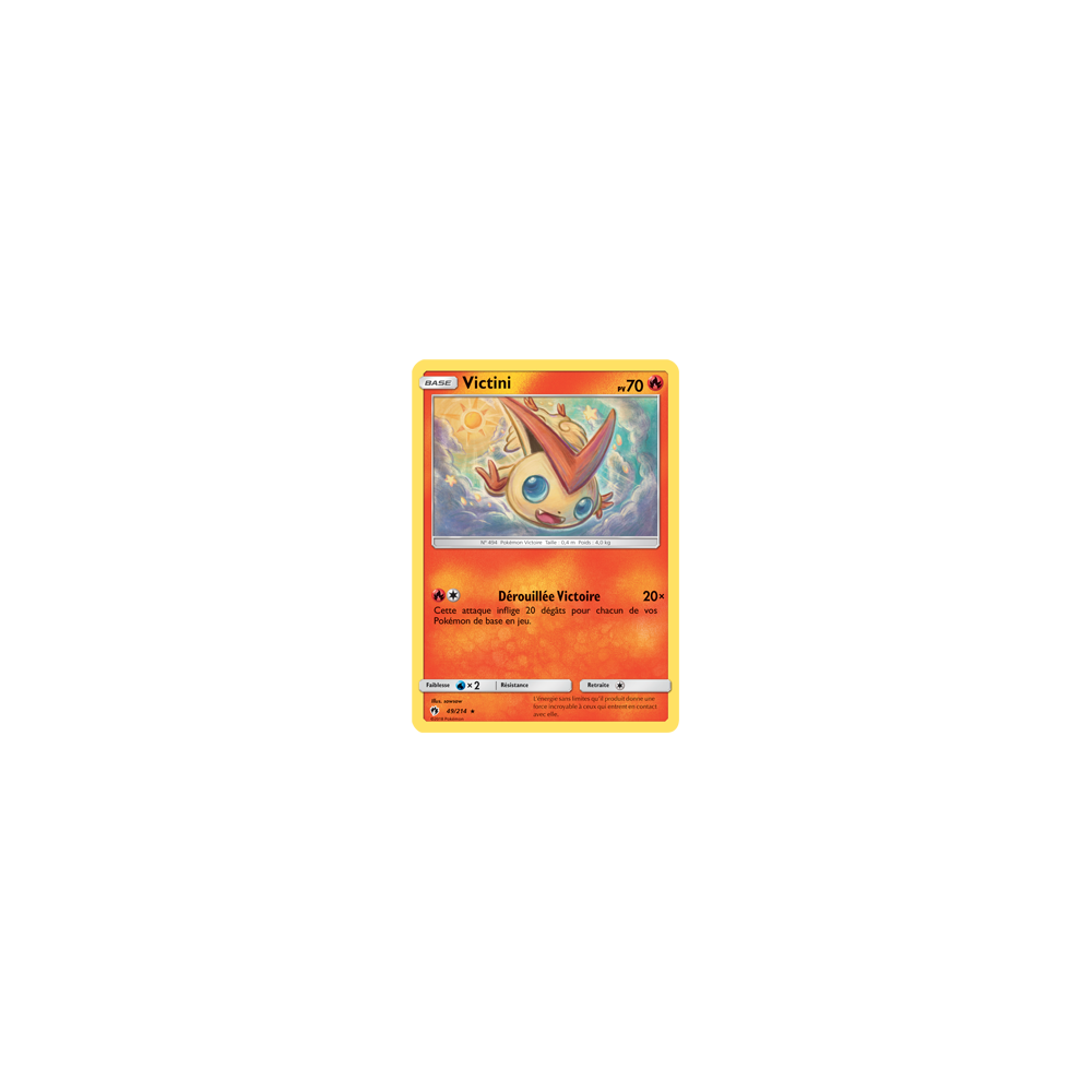 Carte Victini - Rare de Pokémon Tonnerre Perdu 49/214