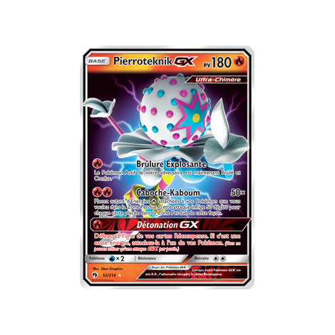 Pierroteknik 52/214 : Joyau Holographique rare GX de l'extension Pokémon Tonnerre Perdu