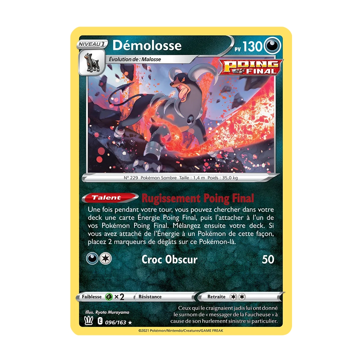 Démolosse 096/163 extension Pokémon Épée et Bouclier Styles de Combat