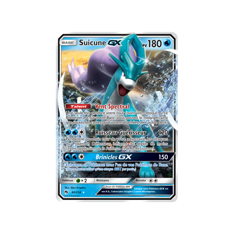 Suicune 60/214 : Joyau Holographique rare GX de l'extension Pokémon Tonnerre Perdu