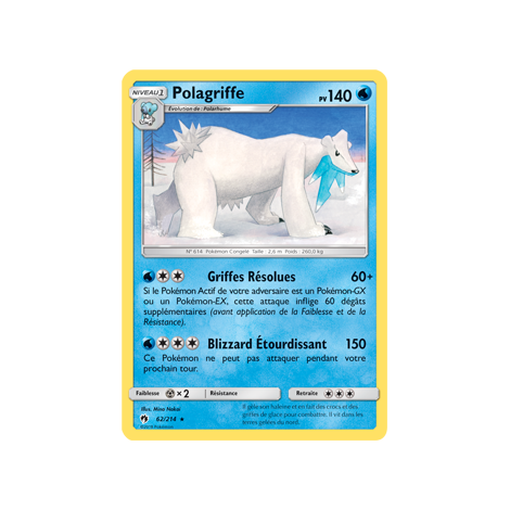 Carte Polagriffe - Rare de Pokémon Tonnerre Perdu 62/214