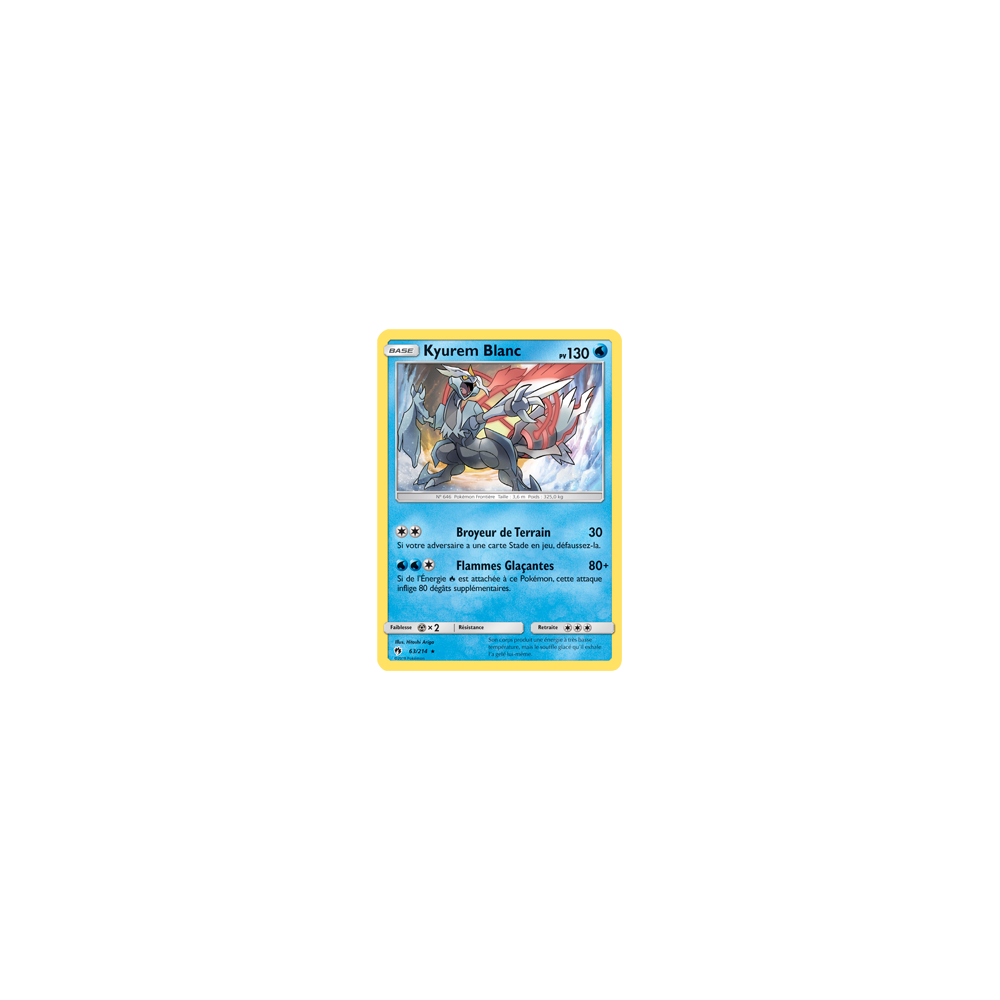 Kyurem Blanc 63/214 : Joyau Holographique rare de l'extension Pokémon Tonnerre Perdu