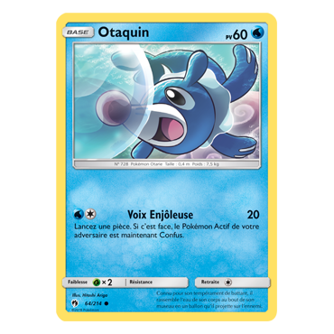 Carte Otaquin - Commune de Pokémon Tonnerre Perdu 64/214