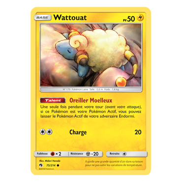 Wattouat 75/214 : Joyau Commune de l'extension Pokémon Tonnerre Perdu