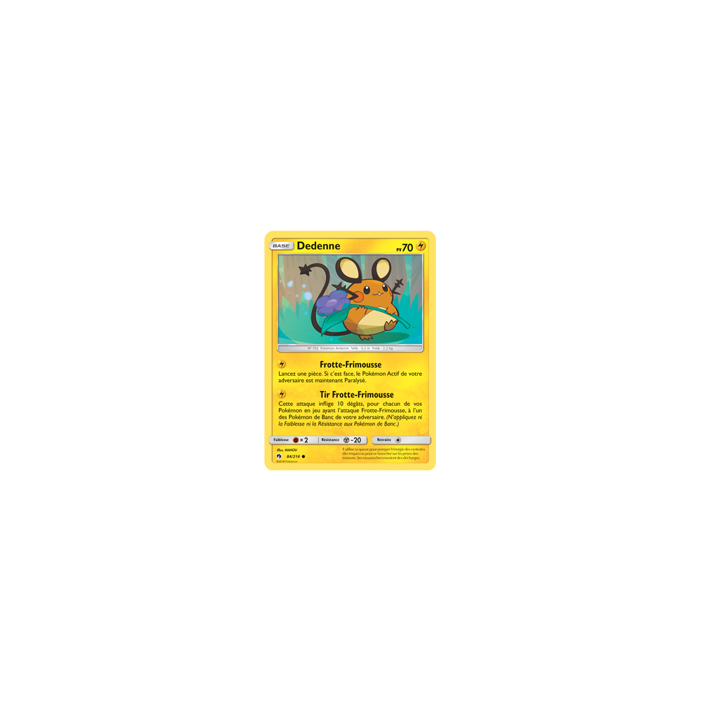 Dedenne 84/214 : Joyau Commune de l'extension Pokémon Tonnerre Perdu