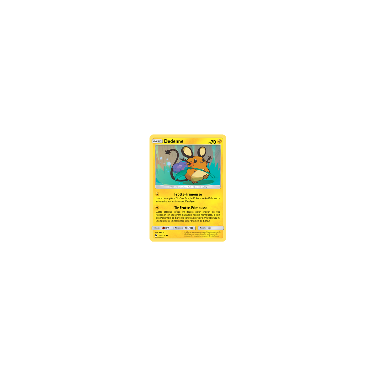 Dedenne 84/214 : Joyau Commune de l'extension Pokémon Tonnerre Perdu
