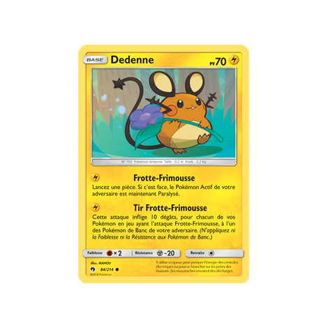 Dedenne 84/214 : Joyau Commune de l'extension Pokémon Tonnerre Perdu