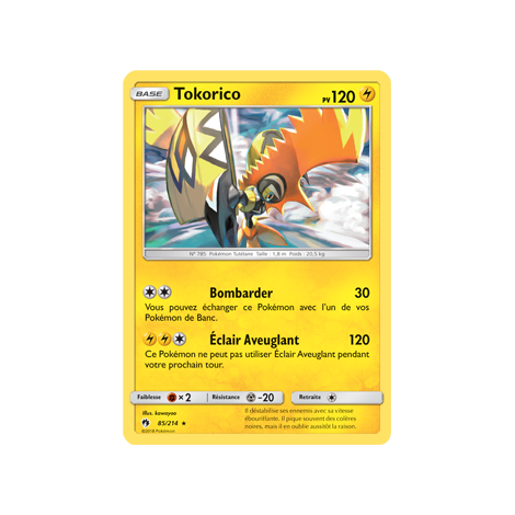 Tokorico 85/214 : Joyau Holographique rare de l'extension Pokémon Tonnerre Perdu