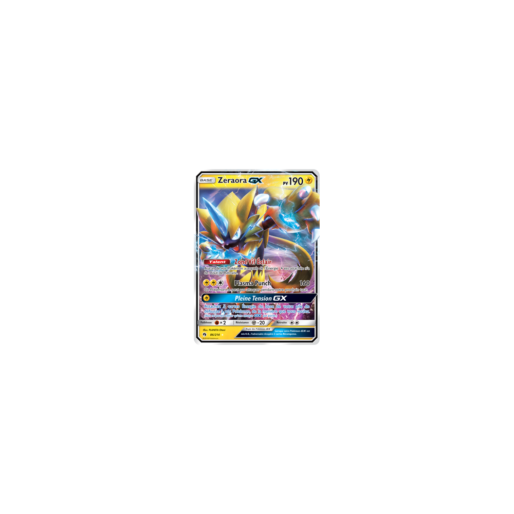 Zeraora 86/214 : Joyau Holographique rare GX de l'extension Pokémon Tonnerre Perdu