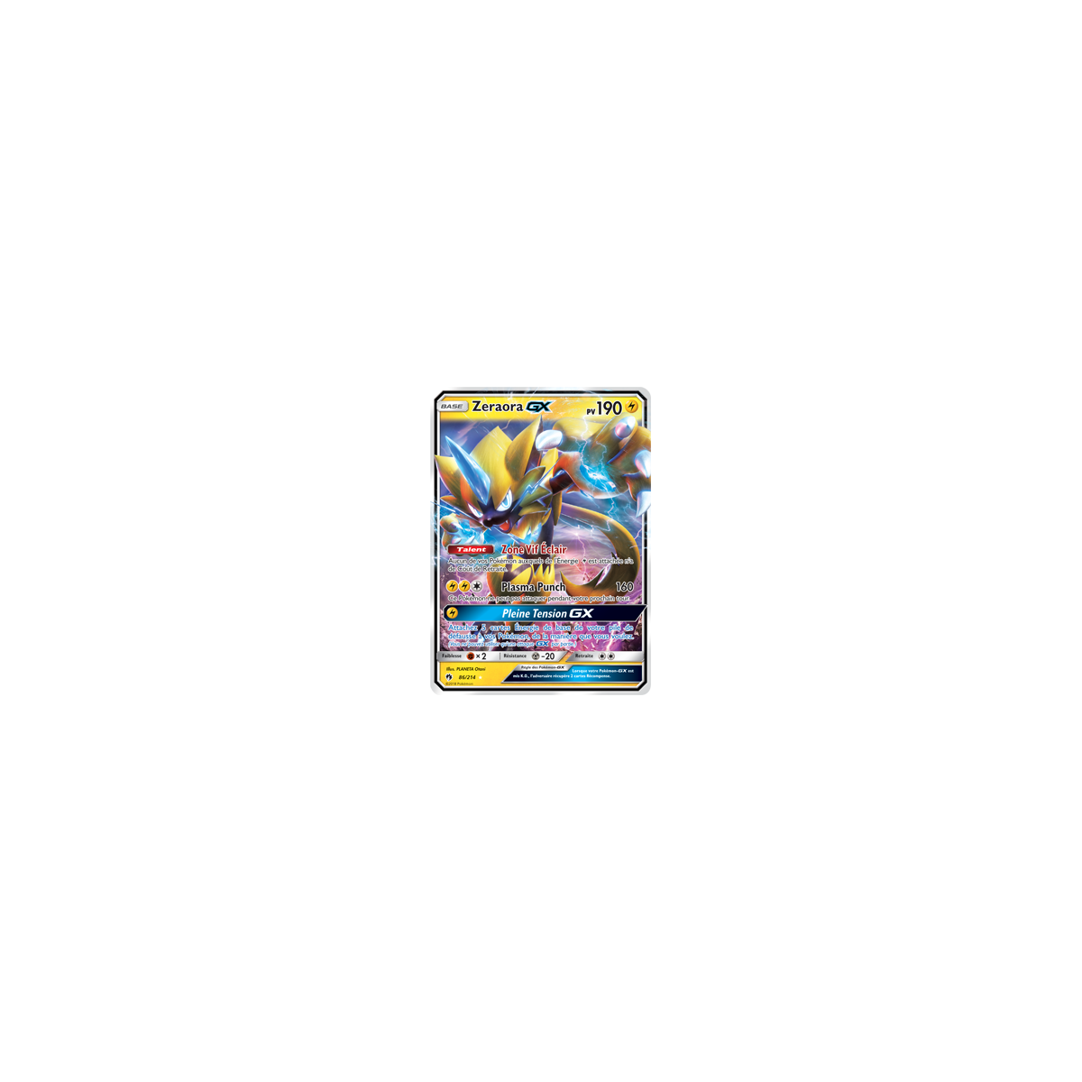 Zeraora 86/214 : Joyau Holographique rare GX de l'extension Pokémon Tonnerre Perdu