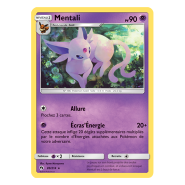 Mentali 89/214 : Joyau Rare de l'extension Pokémon Tonnerre Perdu