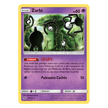 Carte Zarbi - Rare de Pokémon Tonnerre Perdu 90/214